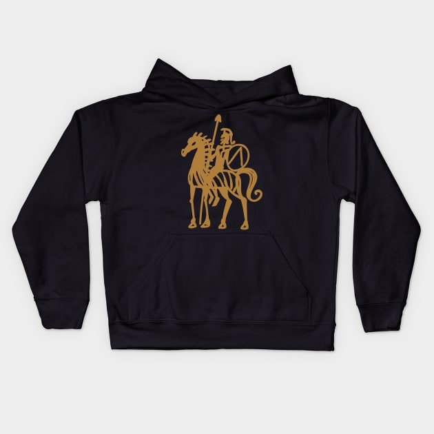 Athenian warrior on horseback Kids Hoodie by duxpavlic